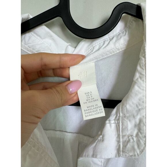 H&M EUC Oversized Button Down Shirt Dress White Size S - Picture 7 of 10